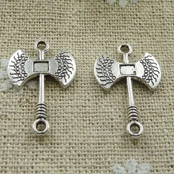 

222 pieces tibetan silver the ax connectors 24x16mm #331
