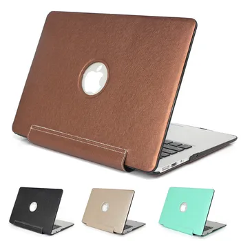 

Laptop Sleeves Covers Cases PU Leather For Macbook Air Pro Retina 11 12 13 15 Inch Hollow Out Logo High Quality Free Shipping