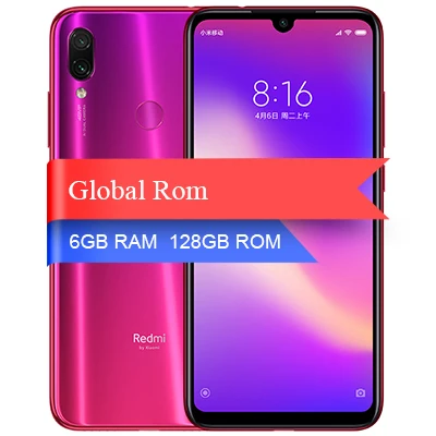 Мобильный телефон Xiaomi Redmi Note 7 Pro, 6 ГБ, 128 ГБ, глобальная ПЗУ, Восьмиядерный процессор Snapdragon 675, 4000 мАч, 6,3 дюйма, 2340*1080, 48MP+ 5MP, смартфон - Цвет: Pink 6GB 128GB