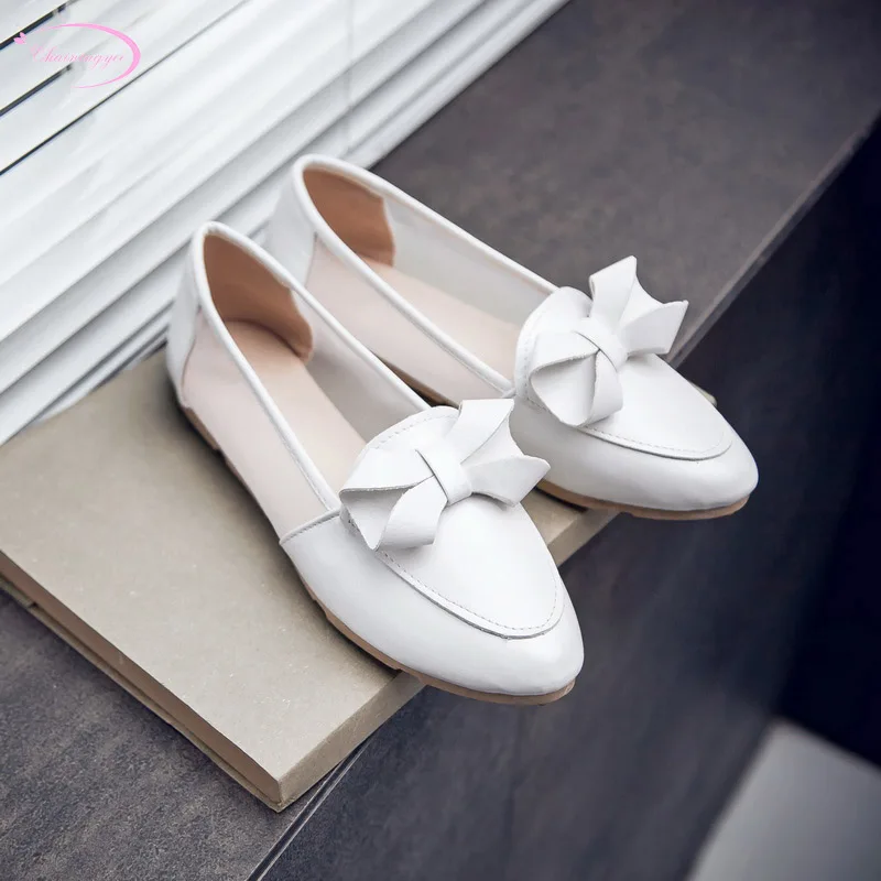 Japanese sweet style comfortable round head women shoes fashion grenadine slip-on white pink blue flat with shoes