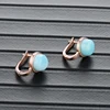rose color 925 sterling silver larimar earring natural gemstone simple small dots design suitable for girl daily and party wear ► Photo 2/6
