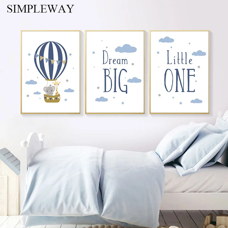 

Cure Elephant Giraffe Animal Child Poster Nursery Quotes Wall Art Canvas Poster Simple Painting Baby Kid Room Decoration Picture