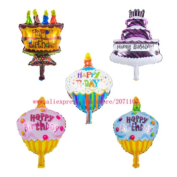

Lucky 250pcs/lot Mixed Colorful Birthday Cakes Mini Balloon Baby Shower Foil Baby Balloons Birthday Party Decoration Globos Toys