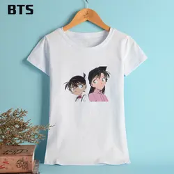 BTS Detective Conan футболка женская брендовая новая забавная модель женская s футболка плюс женская футболка для девочек Женская Kawaii хлопок