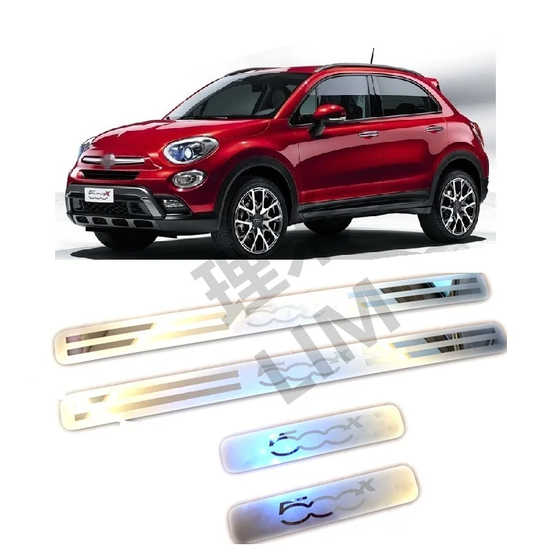 Подходит для FIAT 500X четыре двери из нержавеющей стали Накладка порога Накладка автомобильные аксессуары