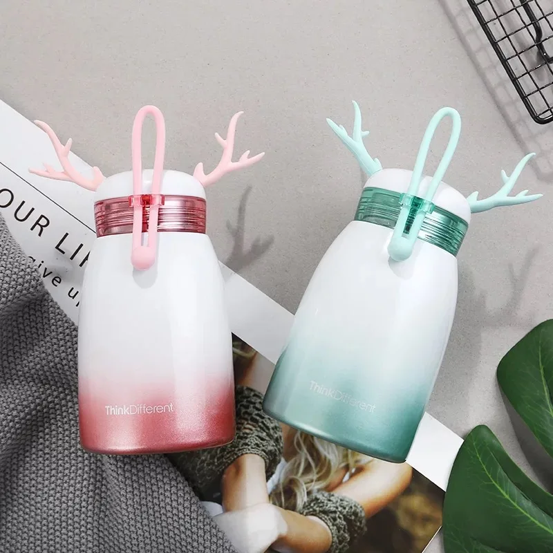

2019 NEW Christmas Cup Korean Style Girl Students Cute Water Cup Mug Insulated Water Bottle Thermos Stainless Steel Thermo