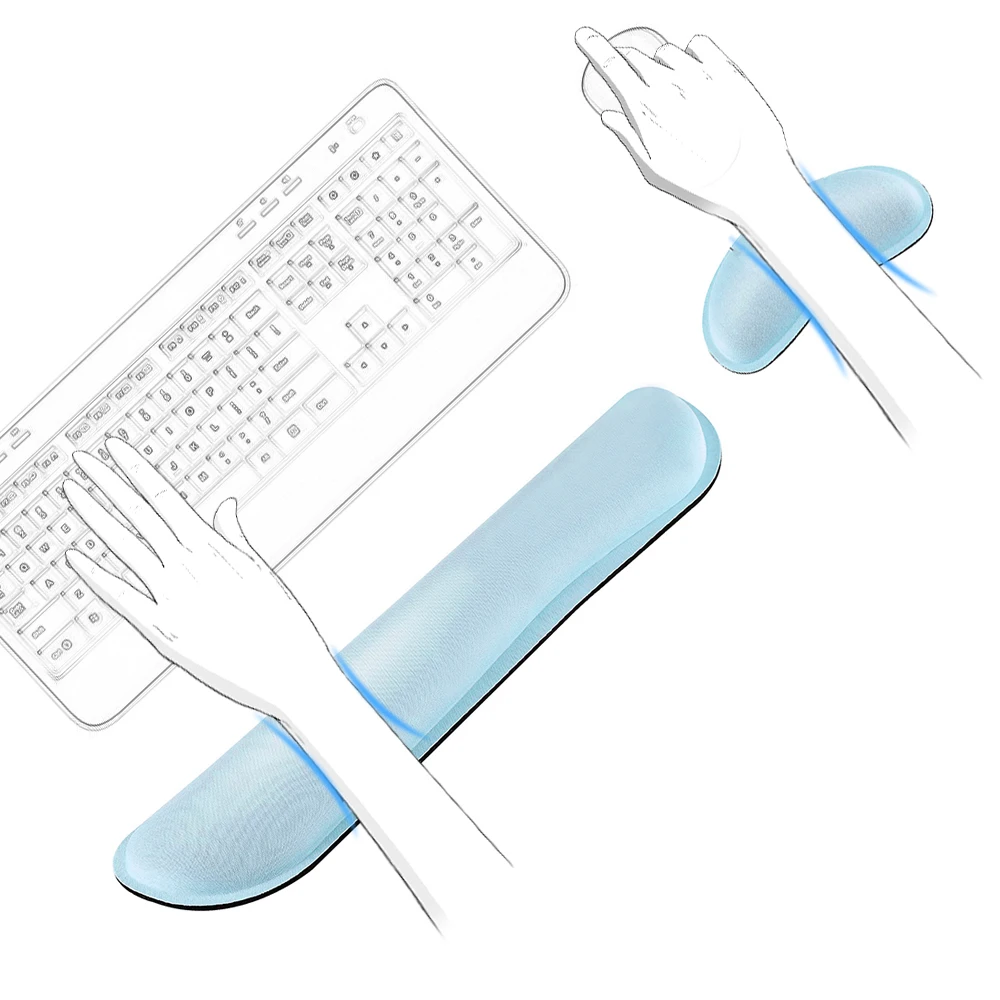 

Laptop Memory cotton mouse /keyboard wrist pad set for Wrist Raised Hands Rest Support Pad (blue)