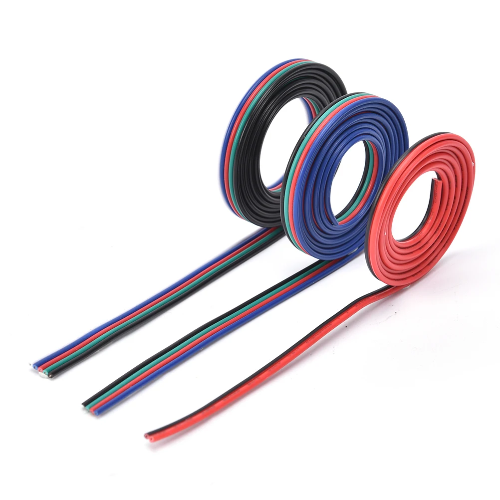 New 1 Meter/lot PVC Plastic 2pin 4pin 5pin Portable LED RGB Cable Wire Extension Cord Fairy Light S p For LED Lamp Tool