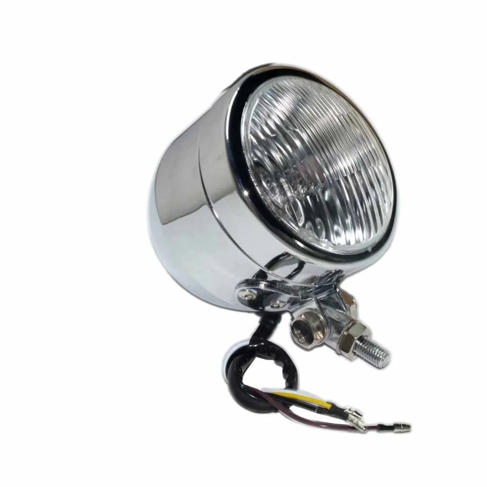 Headlight Black Metal Retro Halogen Front Light 12V head lamp Fits For Yamaha Suzuki Cafe Racer Bobber Custom |