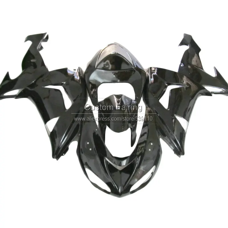 Глянцевая ABS Обтекатели для Kawasaki ZX 10R 2007 06 Ninja zx10r все черный обтекатель комплект