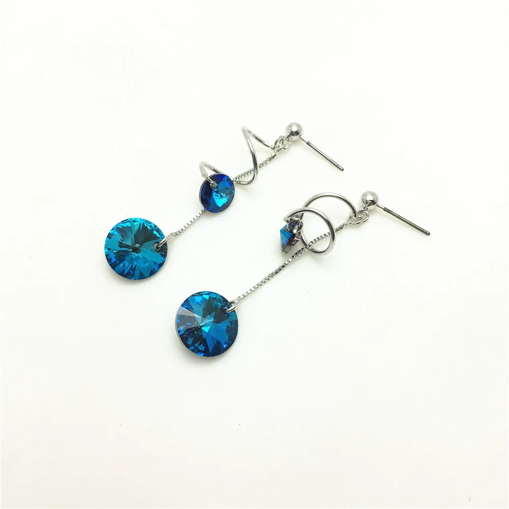 long spiral swarovski rivoli crystal bead earring for women07