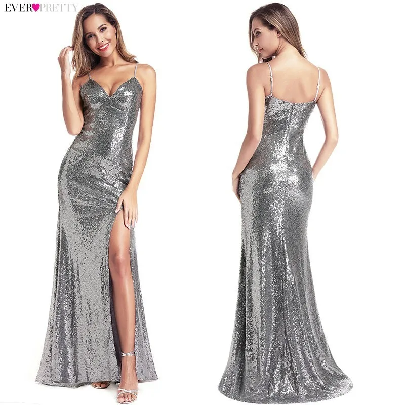 Buy Robe De Soiree Longue Ever Pretty Cheap Little Mermaid Burgundy Red Sexy Evening Dresses Sequined Sparkle Plus Size Party Gowns