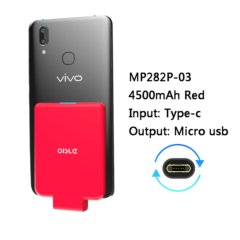 4500 мА/ч чехол Micro USB для samsung Galaxy J5 J3 J6 J4+ чехол для аккумулятора для OUKITEL C15 Pro внешний резервный внешний аккумулятор - Цвет: P-03 RED