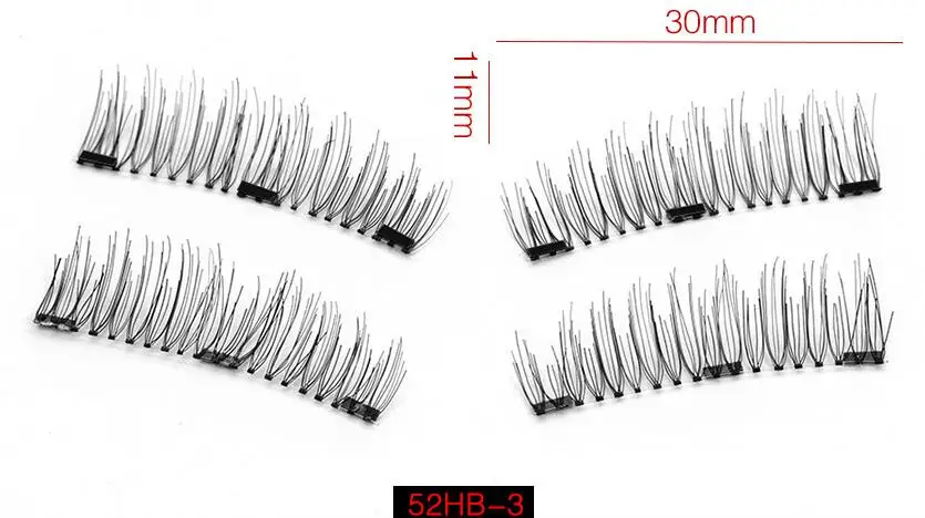 Магнитные ресницы с 3 магнитами магнитные ресницы натуральный накладные магнит для ресниц с ресницами applicator-24P-3 - Длина: 52HB-3