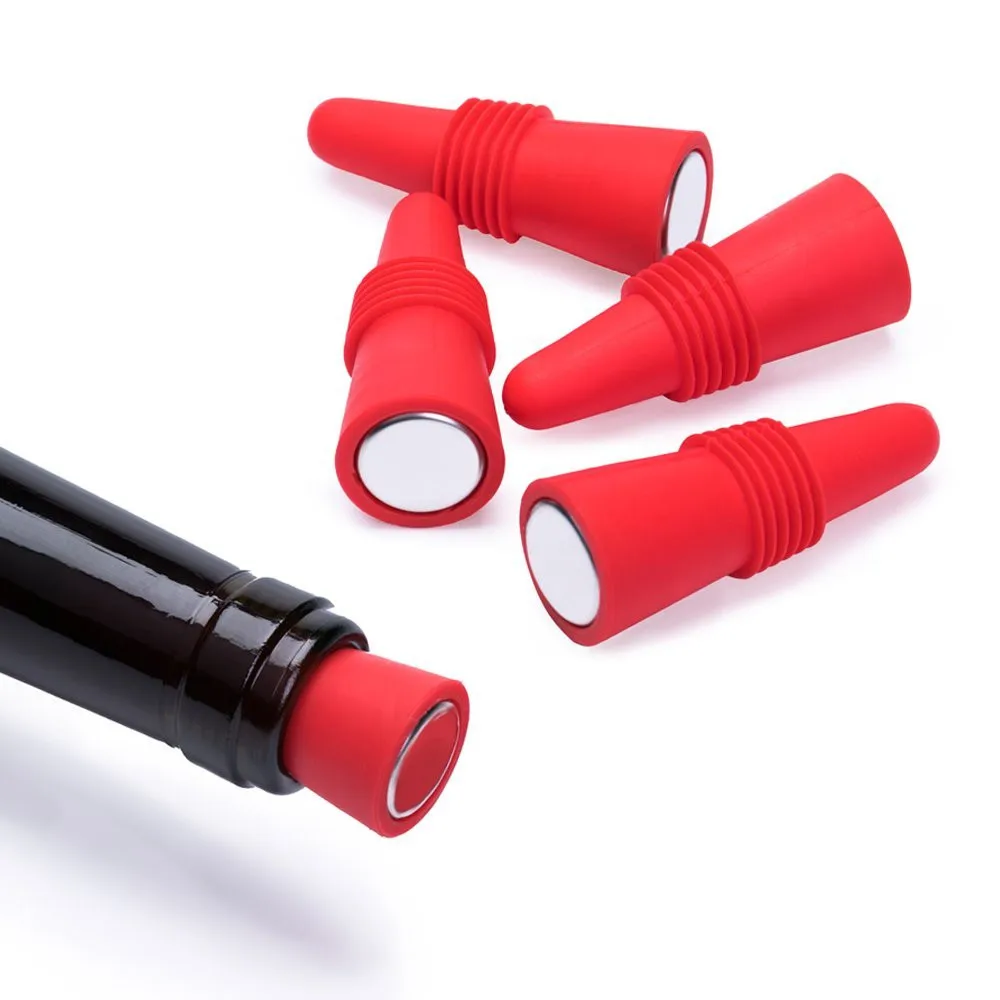

Wine Stoppers (Set of 5) Silicone Reusable Wine Bottle stopper Bottle Stoppers Soft And Highly Resilient Non-Stick L510