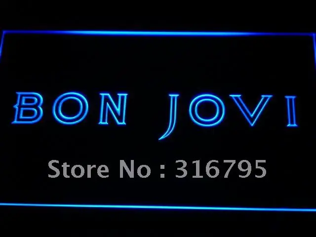 C124 Bon Jovi лента с логотипом светодиодные неоновые световые вывески переключателем