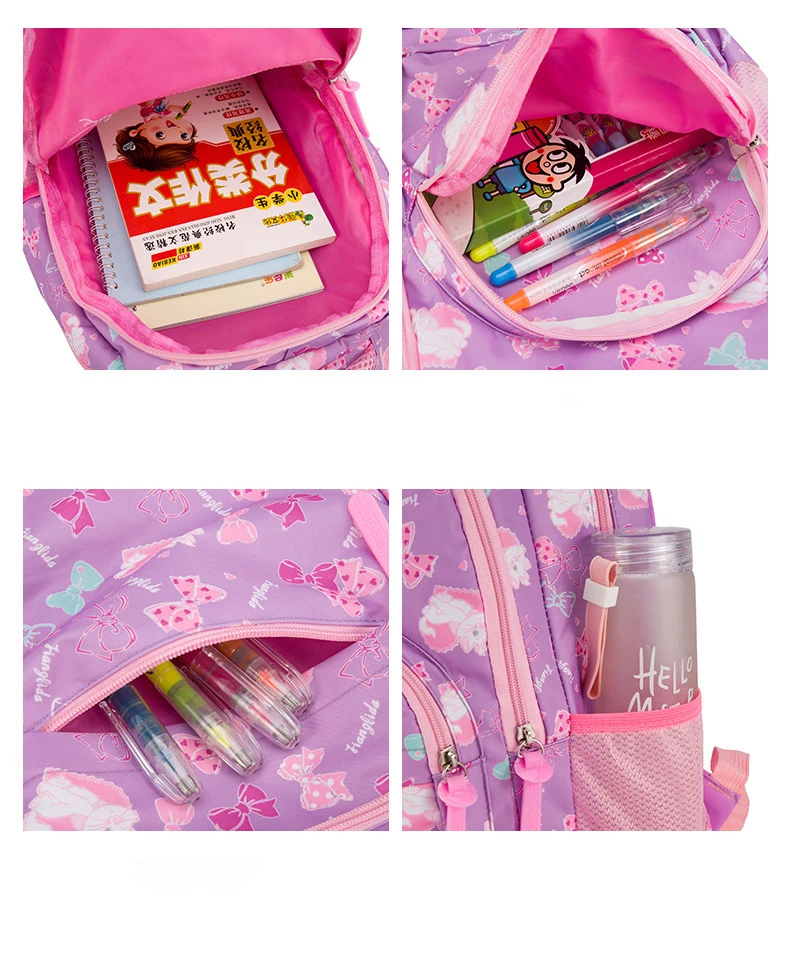 3 шт./компл. водостойкие школьные сумки для подростков обувь девочек принцесса детские школьные рюкзаки печати рюкзаки школьный Дети mochila