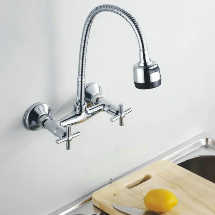 kitchen faucet chromed polished brass basin mixer tap 360 swivel basin sink faucets wall mounted - Wall Mount Kitchen Faucet kitchen faucet chromed polished brass basin mixer tap 360 swivel basin sink faucets wall mounted - Wall Mount Kitchen Faucet