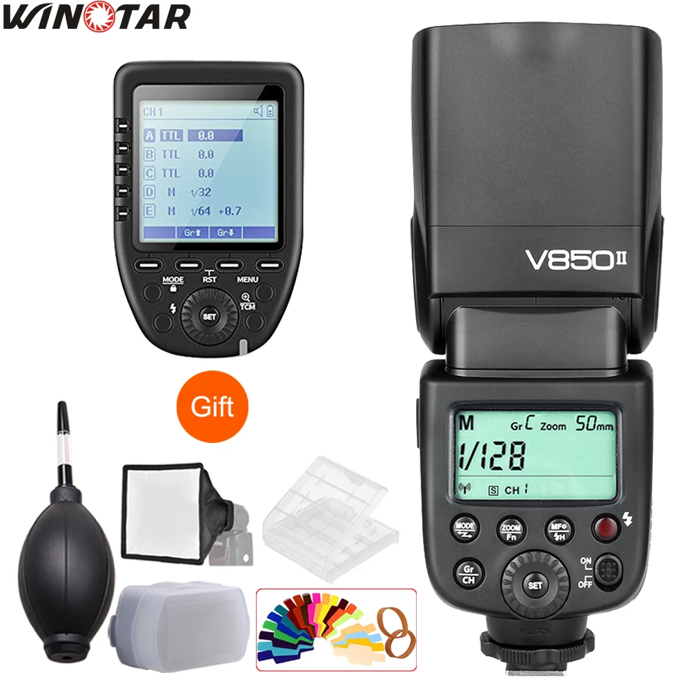 

Godox V850II Li-ion Battery Speedlite Flash Light + XPro-C/N/S/F/O/P Trigger for Canon Nikon Sony Fuji Olympus Panasonic Pentax