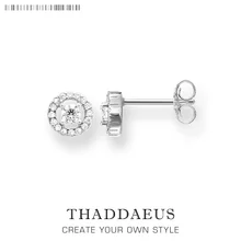 Белые круглые, с Цирконом Серьги гвоздики, Томас Стиль Винтаж Мода хорошие ювелирные изделия для женщин, Ts подарок из стерлингового серебра 925, Супер предложения