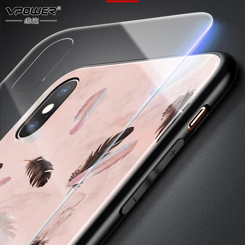 Для iPhone X XR XS Max чехол из закаленного стекла 6d для девочек взрывозащищенный