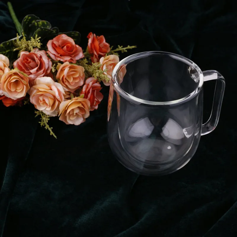 Прозрачный двусторонний слой стеклянная чашка изоляции чашка для воды сока термостойкая кружка для чая кофе здоровый напиток отличный подарок