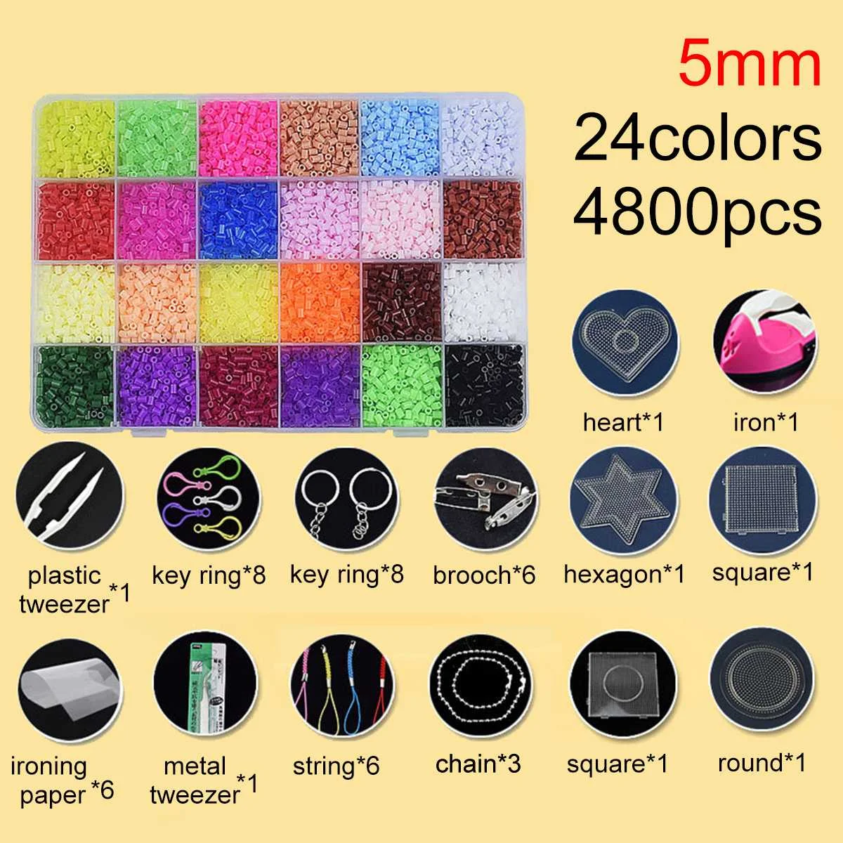 4800 шт 5 мм EVA бусины Hama perler набор игрушек для детей забавная поделка ручная работа плавкий предохранитель многоцветный интеллект развивающие игрушки