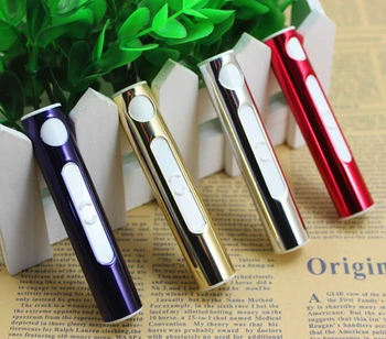 

100PCS Blister Card USB Cigarette Lighter Electronic USB Rechargeable Battery Lighter Flameless Cigar Mini Lipstick Shape