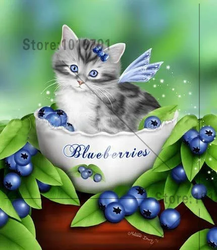 

5d Diamond Mosaic animated waterfall picture Houses Dimond Painting Crafts Square Kits Diamond Embroidery Peacocks DW0001