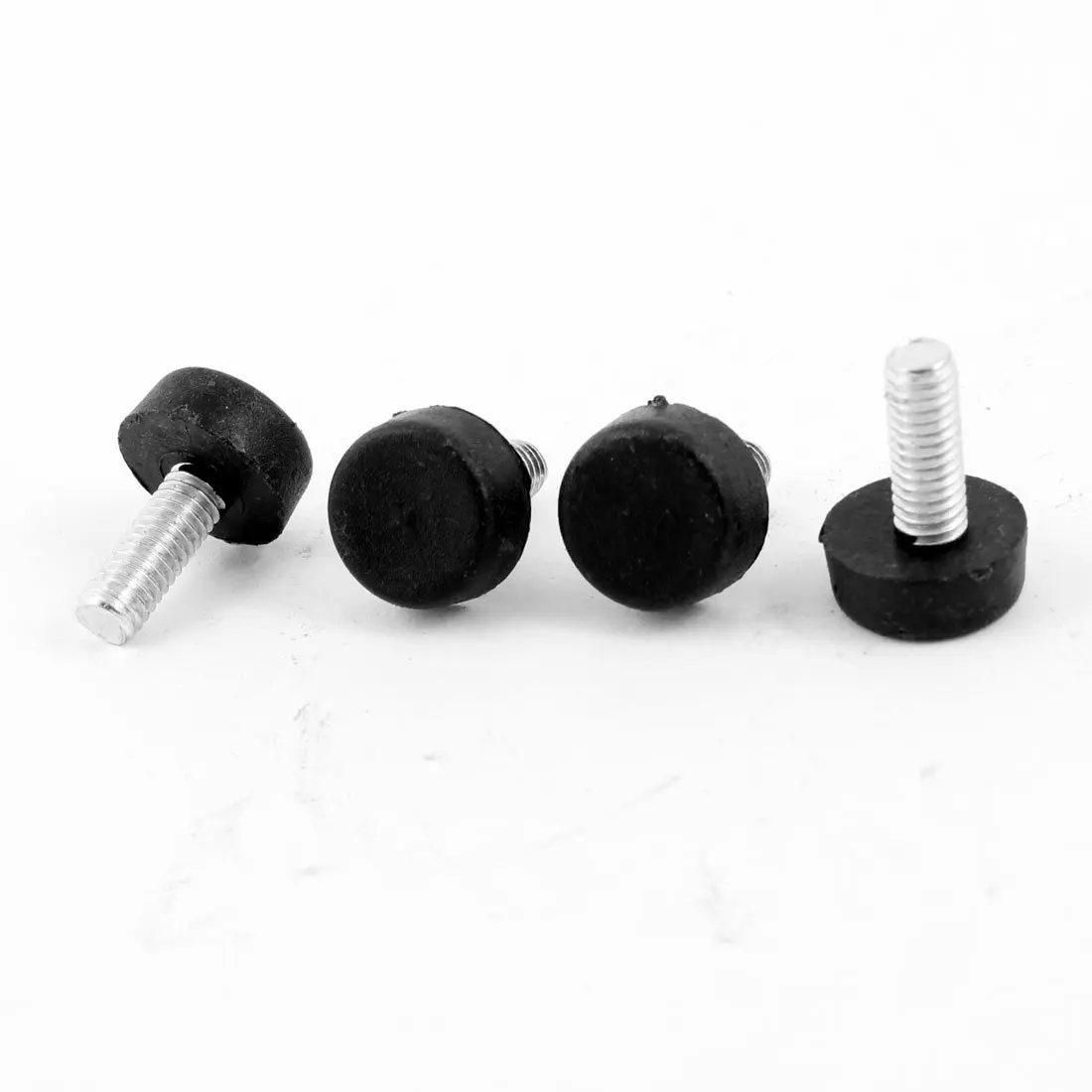 4Pcs Threaded Stem Furniture Leveling Foot Adjuster Black