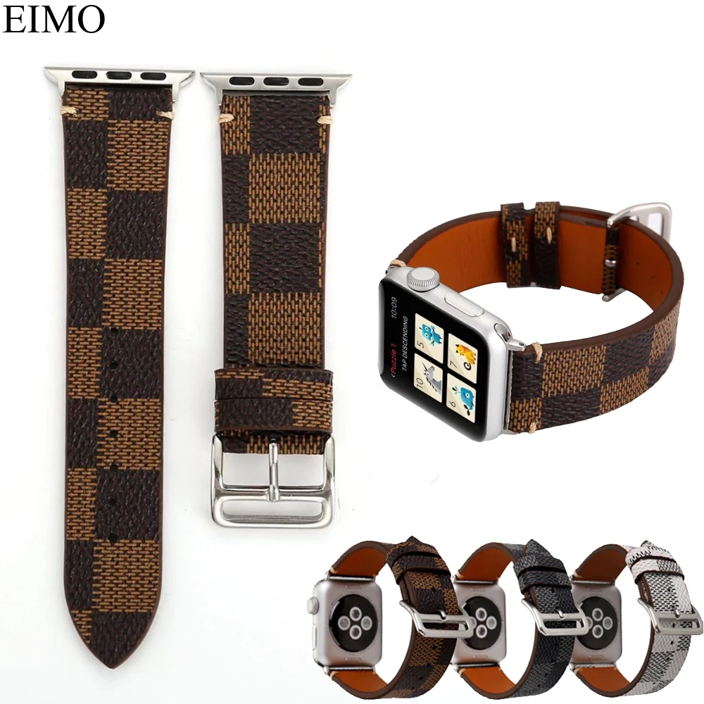

EIMO Watchband strap For Apple Watch Band 42mm 38mm Hermes Genuine Leather Wrist Bracelet Straps Iwatch series 3/2/1 Accessories