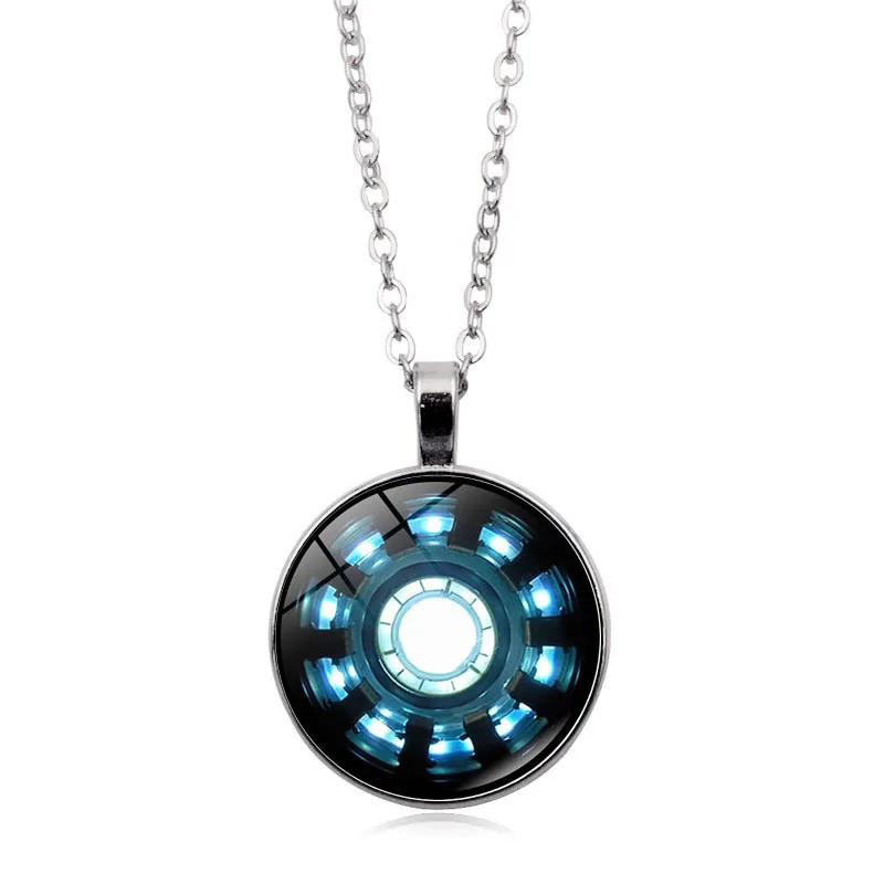 Железный человек сердце время игрушки драгоценный камень ожерелье поли энергии стекло кабошон кулон Тони Старк дуги Реактор Мстители аптечки - Цвет: 6