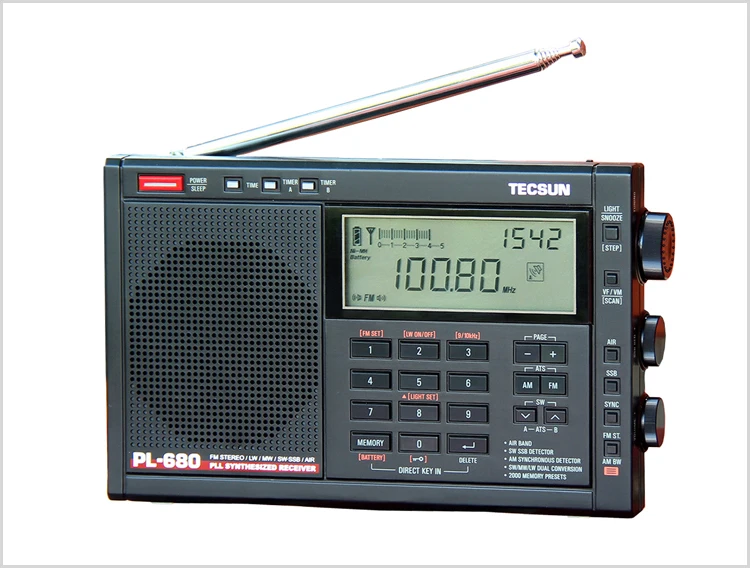 TECSUN PL680 PLL World Band ресивер FM-стерео MW LW SW SSB AIR Band Черный