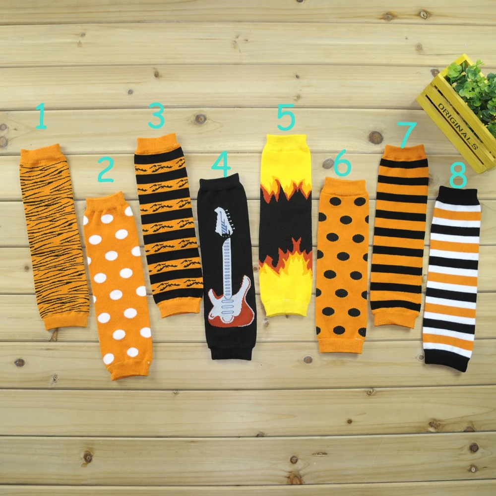 Holloween Baby Leg Warmers kids girl boy Christmas yellow striped polka