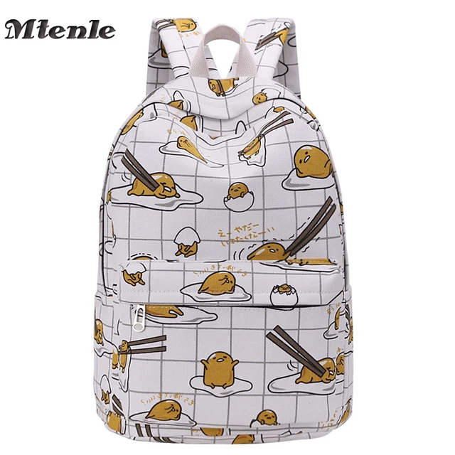 MTENLE Hottest Lazy Egg Printed Kids Backpacks Cartoon Yellow Gudetama