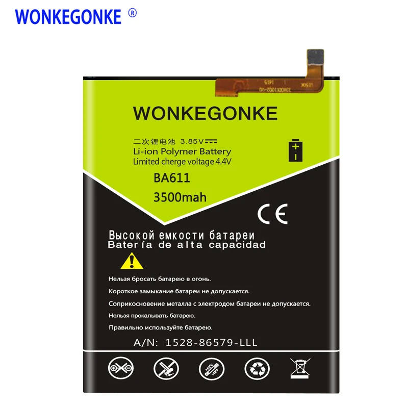 

WONKEGONKE 3500mAh BA611 Battery for Meizu M5 Battery Batteries with Tracking Number