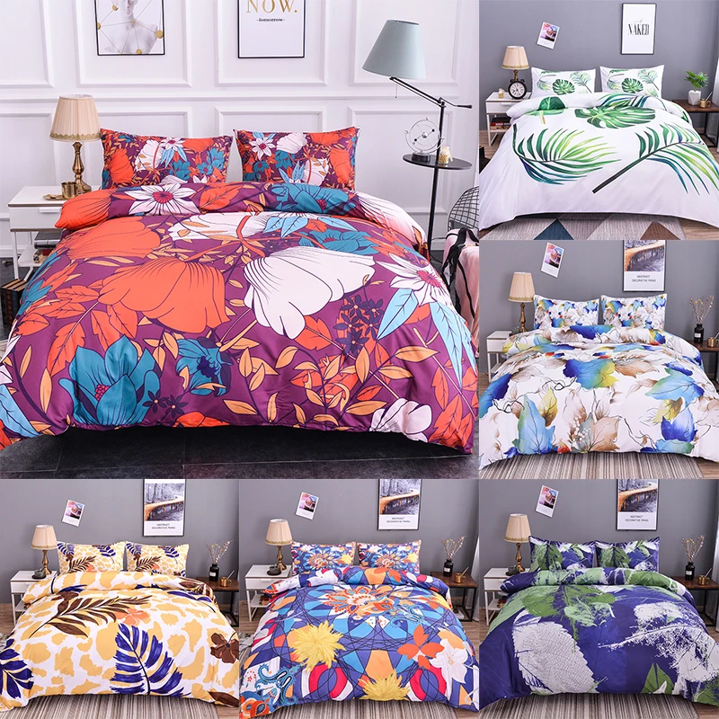 

Boniu Natural Scenery Banana Leaf Design Bedding Set For Nordic 2/3pcs Maple Leaf Simple Pillowcase Home Bedroom Living
