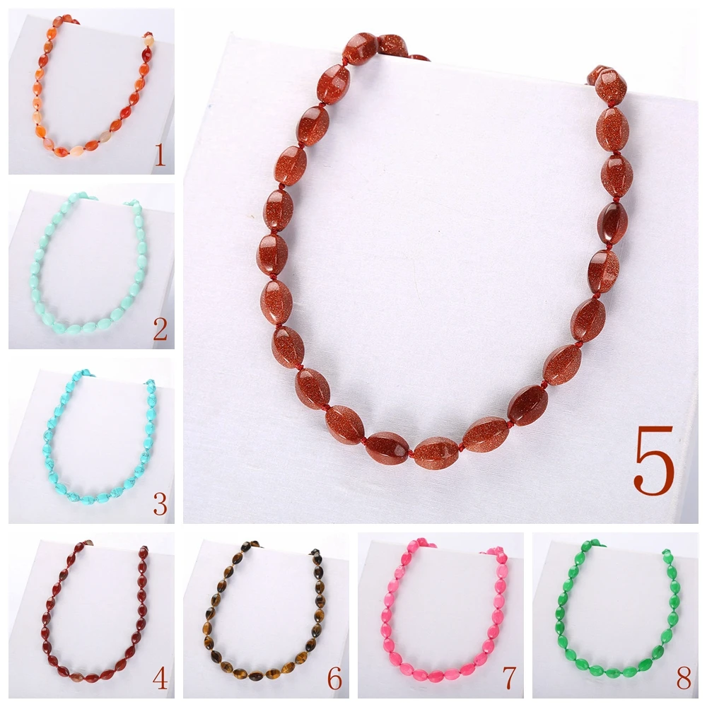LBLS Ston Beads Necklace Natural Stone Necklaces for Women Necklaces Jewellery Boho Manmade Knotted Ethnic Bohemian Necklace (8)