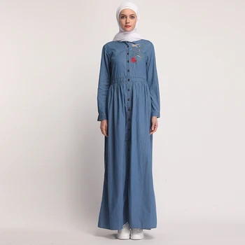 

Denim Kaftan Abaya Dubai Islam Cardigan Hijab Muslim Dress Abayas For Women Qatar UAE Oman Caftan Robe Turkish Islamic Clothin