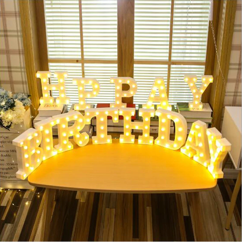 Digital Letter LED Night Light Marquee Sign Alphabet Lights Lamp Home Club Outdoor Indoor Wall Decor Valentine's Day Gift (12)