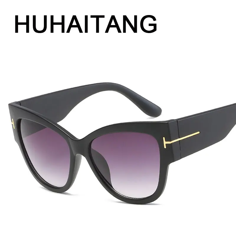 

HUHAITANG Luxury Cat Eye Sunglasses Women Oversized Sun Glasses For Men 2019 High Quality Brand Designer