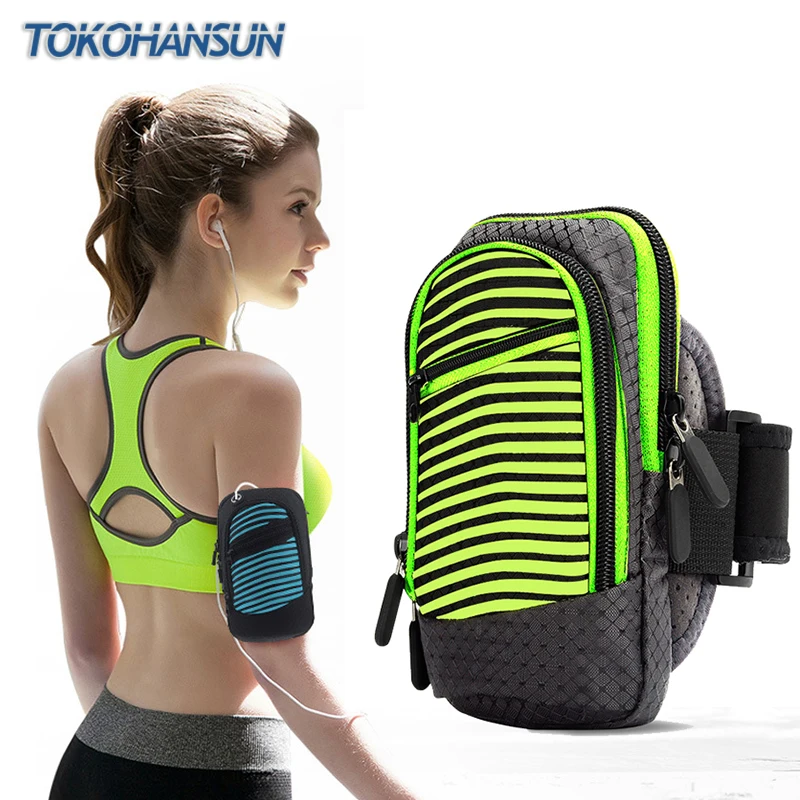 Goede Streep Hardlopen Jogging Sport Armband Gym Arm Band Case Cover Voor iPhone 6 6 Plus 6 s 6 Plus Universele voor Lumigon T3 Telefoon