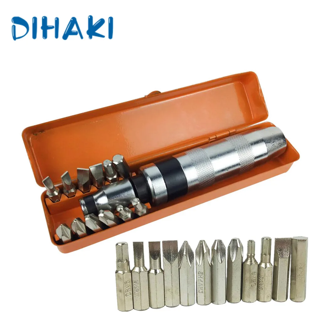 

13Pcs/Set Portable Impact Driver Screwdriver With Magnet For Automotive Repair Machinery Screwdriver With Non-Slip Handle