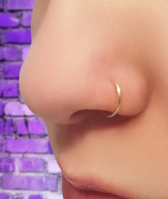 

Fake Nose Ring hoop and studs 3 style Clip on handmade Piercing punk fashion new delicate circular barbell Body Jewelry unisex