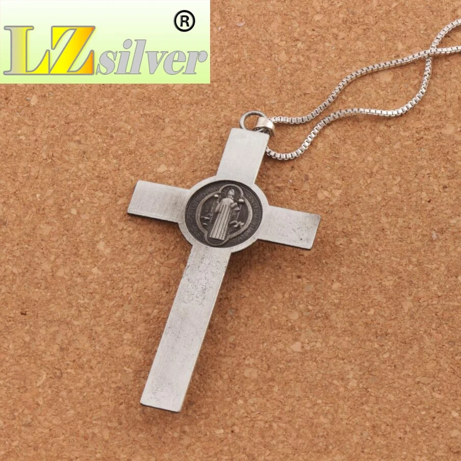 Орден Святого Бенедикта католическое Распятие Библия молитва крест кулон для мужчин цепочки и ожерелья 24 дюймов N1783