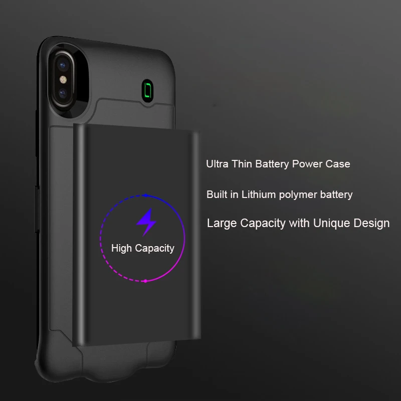 Переносной аккумулятор чехол для iphone X 6000 mAh аккумулятор банк питания для iphone X батарея чехол для iphone 10 зарядное устройство чехол