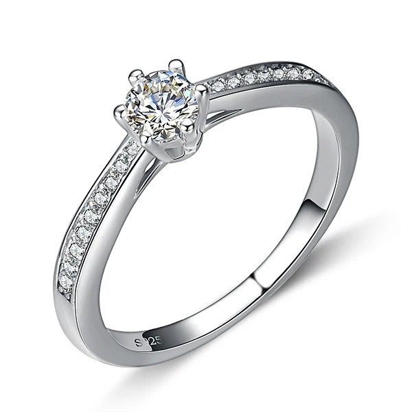 

2016 New arrival 925 sterling silver shiny zircon stone wedding engagement female finger rings jewelry drop shipping women