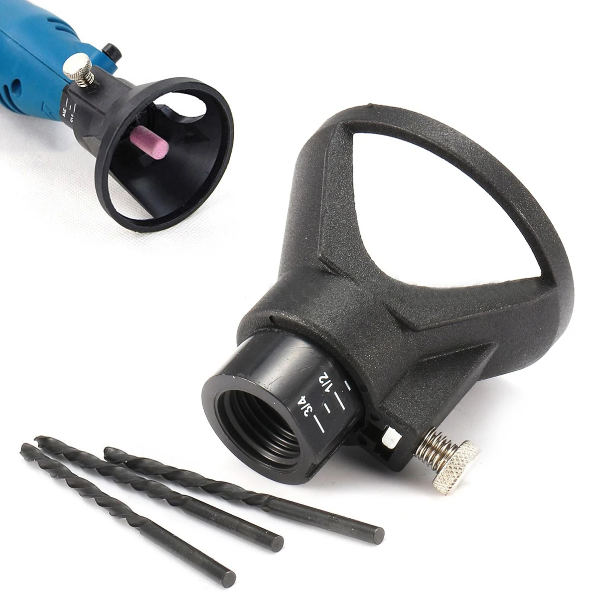 1pc Plastic Steady Rotary Tool Multipurpose Cutting Guide Kit Attachment With 3pcs Drills