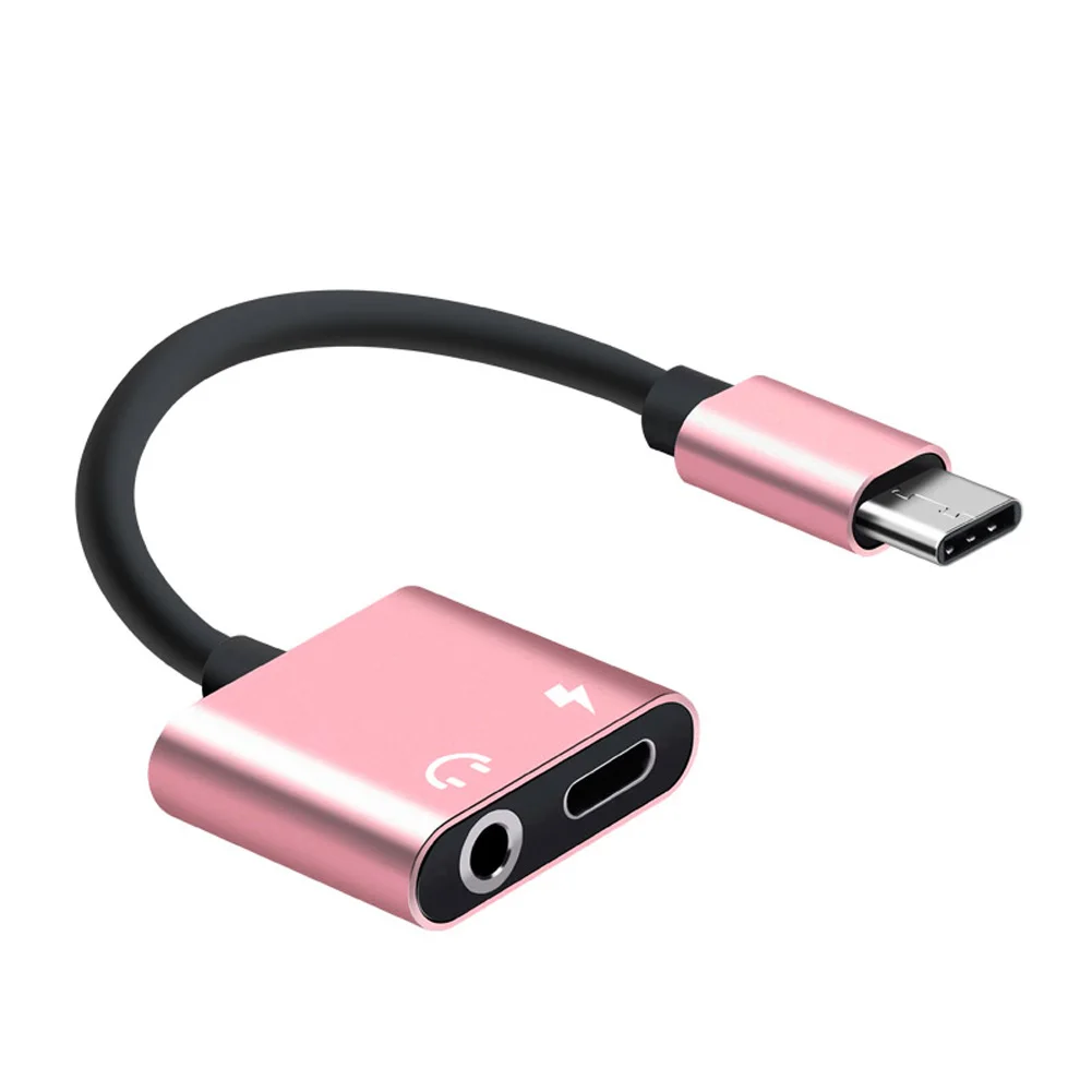 

Adapter Charge Headphone 2 in 1 Type-C to 3.5mm Jack Head Aux Audio USB C Cable DJA99