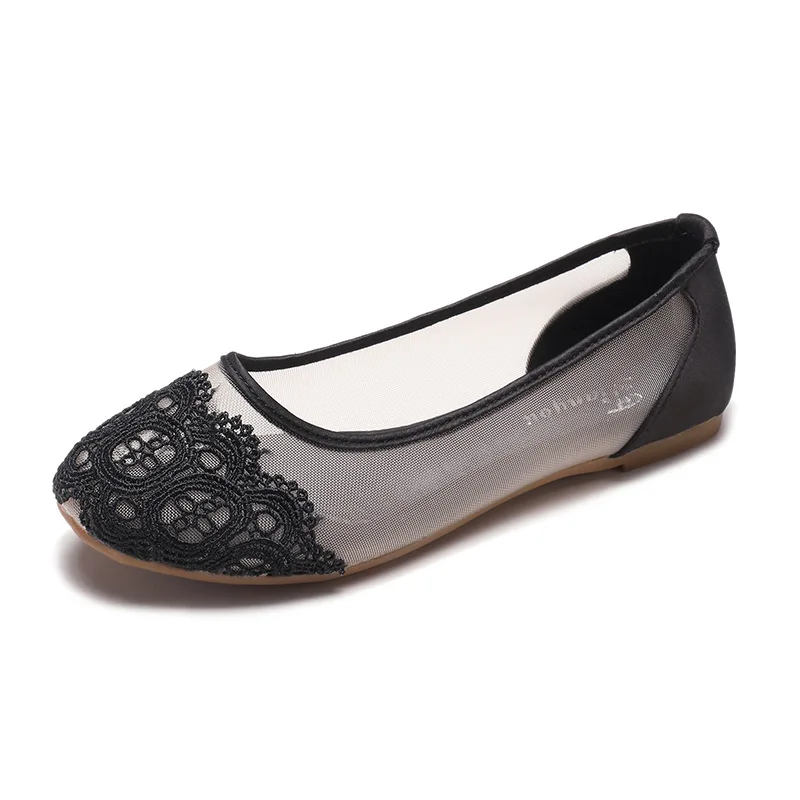 

2018 Air Mesh Women Ladies Slip On Flats Sandals Casual Shoes Solid Fashion Loafer Female Face Pointed Plain Flat Shoes